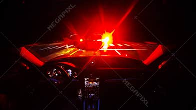 Night Driving time lapse in a fast sports car