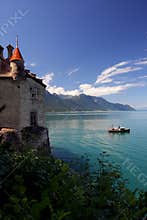 Chillon castle and Lac Leman view, Montreux - Switzerland