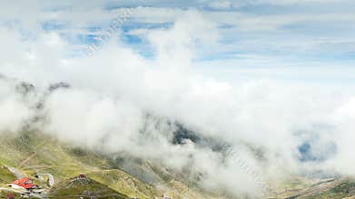 Mountain road in Fagaras Mountains, timelapse
