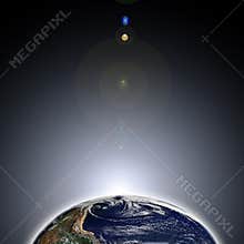 Dawn on earth from space