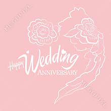 Happy wedding anniversary vector art