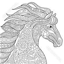 Zentangle stylized horse