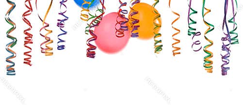 Balloons and confetti