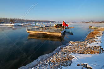 The ferryboat and people Zengtong village