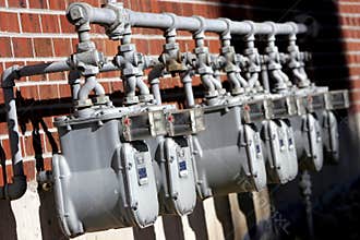 Row of Utility Meters 2
