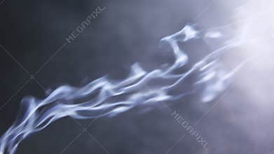 Movement of Incense Smoke on a dark background