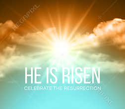 He is risen. Easter background. Vector illustration