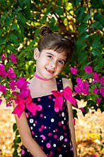 Little Girl In a Polka Dot Dress