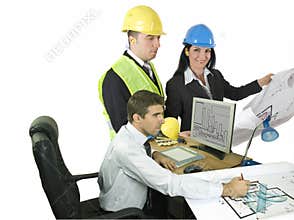 Three architects at office