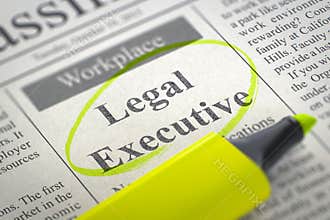 Now Hiring Legal Executive. 3D.