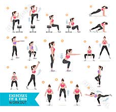 Woman workout fitness, aerobic and exercises.
