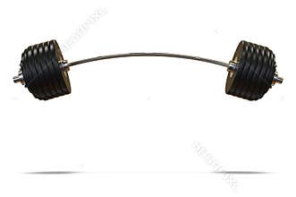 Bent or curved black barbell for strength training