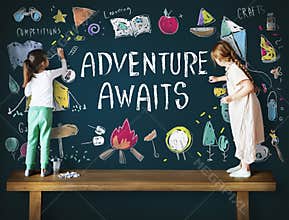 Summer Kids Camp Adventure Explore Concept