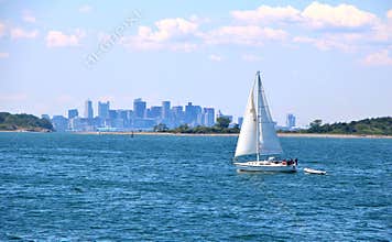 Yacht Sailing in the Ocean
