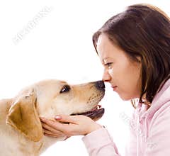 Girln and dog