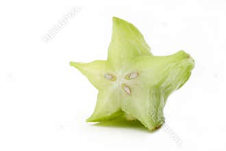 Star shaped fruit on white