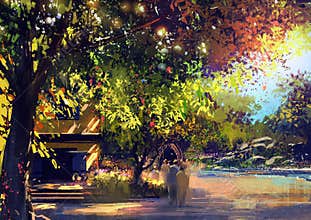 Beautiful landscape painting,outdoor