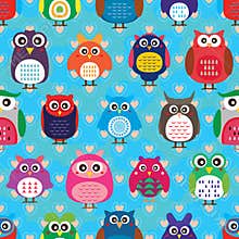 Owl color cloud love seamless