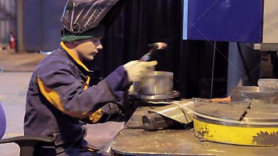 Work on the production of heating equipment factory