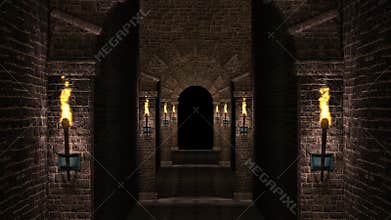 Dark arches corridor