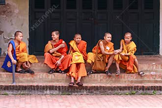 Group of buddhist monks.