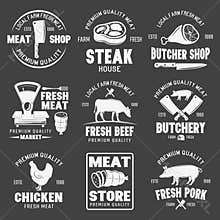 Butcher Shop Monochrome Emblems
