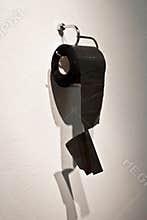 Nylon toilet paper concept for humor, joke, absurd, paradox, met