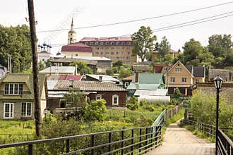 The ancient Russian town Borovsk in July