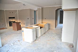 Unfinished new home kitchen