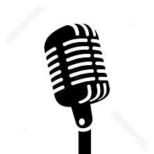 Retro microphone vector sign