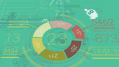 Green Corporate Background With Abstract Elements Of Infographics