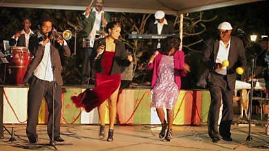 VARADERO, CUBA - DECEMBER 23, 2011: Music band outdoors