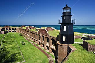 Lighthouse - a part of Dry Tortugas National Park.