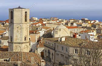 Panorama of Monte Sant`Angelo: it is a town on the slopes of Gargano.