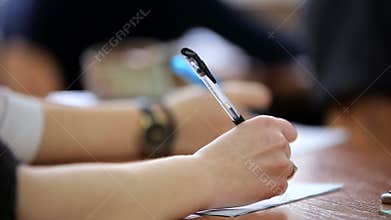 High school teenage students at the desk