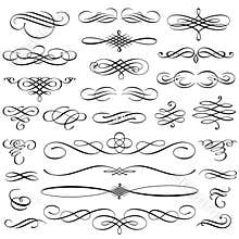Vintage Calligraphic Design Elements Swirls Vignettes And Page D