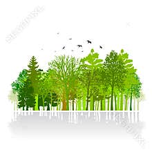 Green park small wood illustration