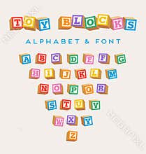 3D alphabet blocks, toy baby blocks font