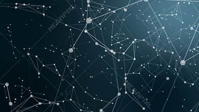 Plexus fantasy abstract technology and engineering background with original organic motion