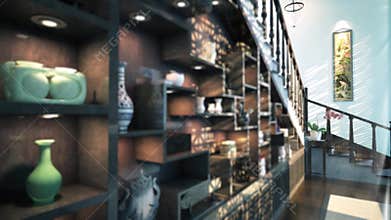 3d animation of shelf showcasing east crafts