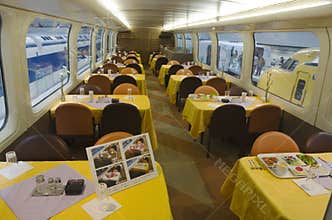 Interior of dining train