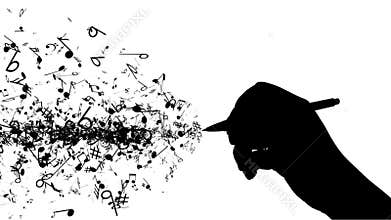 Author composes music. Hands make music