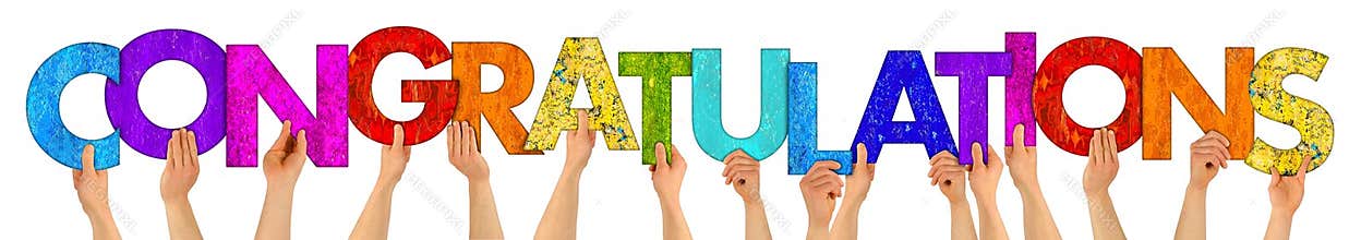 Congratulations colorful wooden letters