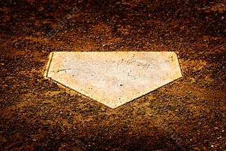 Home Plate on Baseball Diamond for Scoring Points
