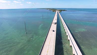 Seven mile bridge aerial view
