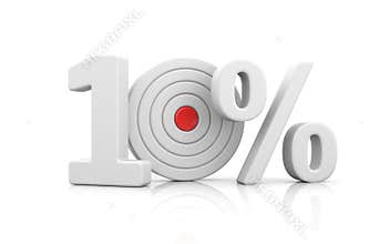 Target form the number 10 percent. Sale metaphors