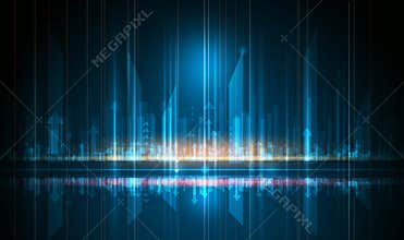 Vector Abstract, science, futuristic, energy technology and cityscape concept