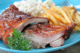Close up BBQ Ribs