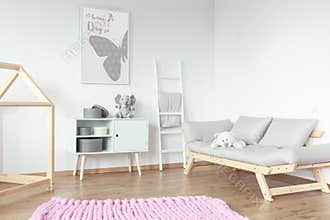 Wooden elements in kid room