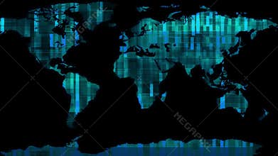 Holographic display earth map with data block moving background new quality universal motion dynamic animated colorful
